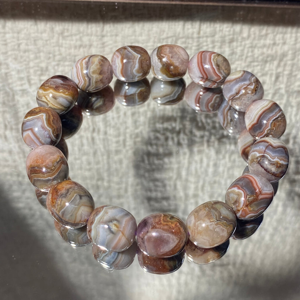 Aurora Agate Round Bead Bracelet, 11mm Beads, Fits 15cm Wrist