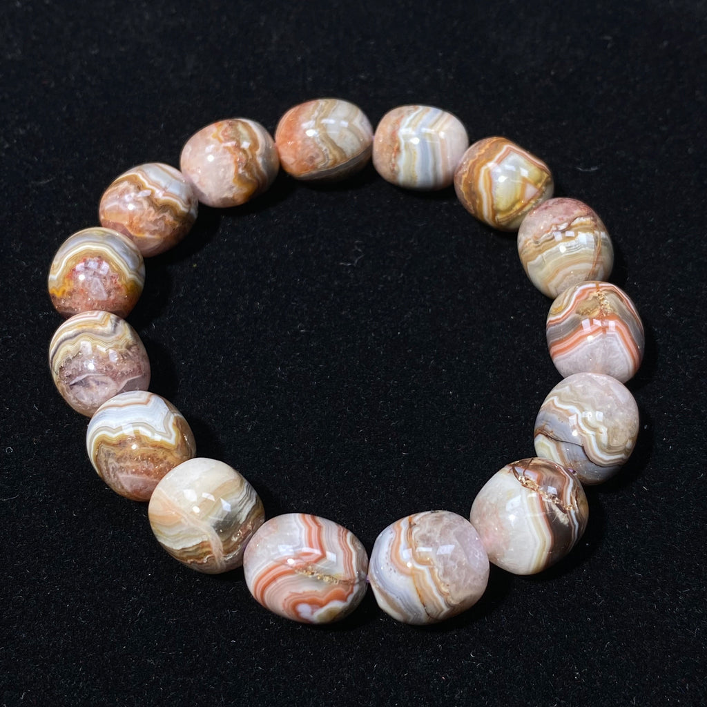 Aurora Agate Round Bead Bracelet, 11mm Beads, Fits 15cm Wrist