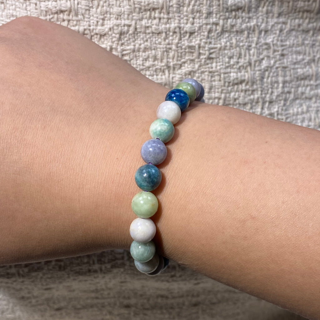 Sodalite Multicolor Round Bead Bracelet, 8.3mm Beads, Fits 16cm Wrist