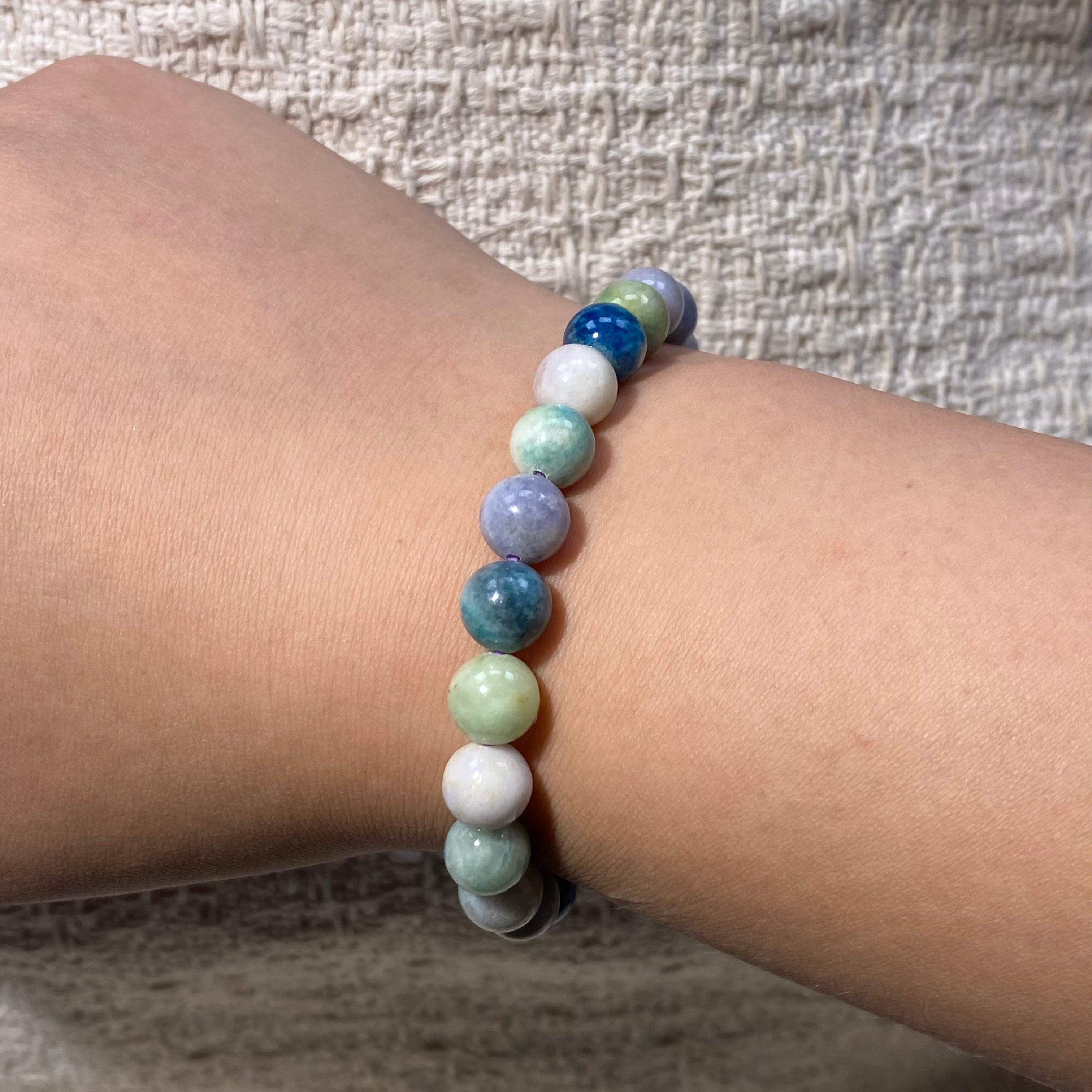 Sodalite Multicolor Round Bead Bracelet, 8.3mm Beads, Fits 16cm Wrist