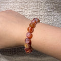 Fire Quartz Round Bead Bracelet, 10.9mm Beads, Fits 17cm Wrist