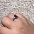 London Blue Topaz Square Cut S925 Adjustable Ring