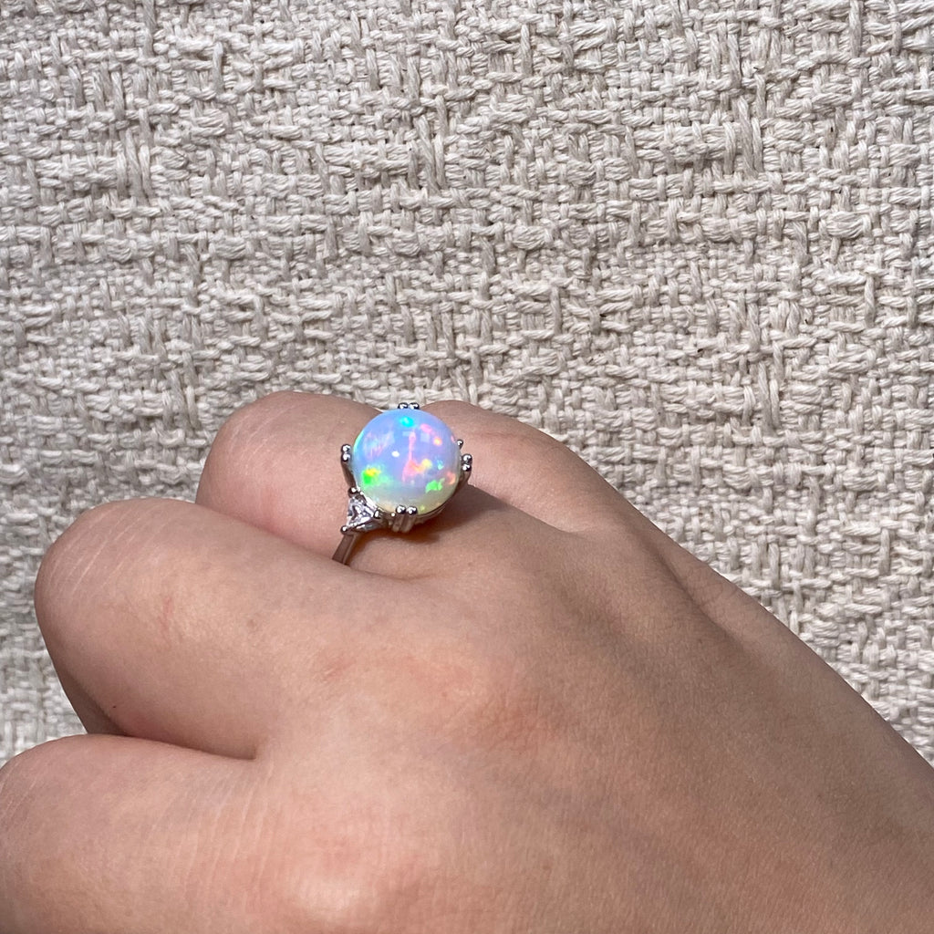 Natural Opal Adjustable S925 Ring