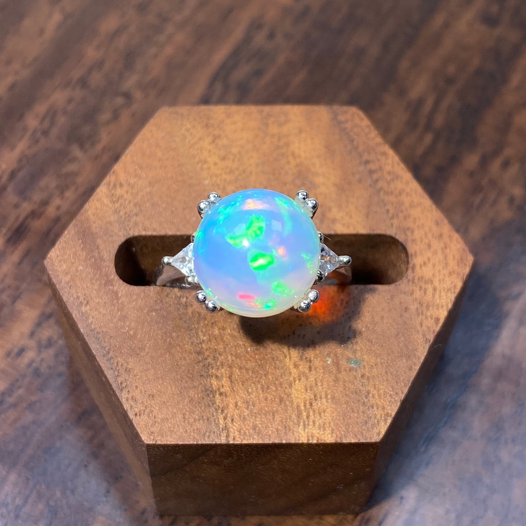 Natural Opal Adjustable S925 Ring