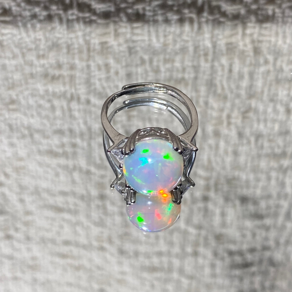 Natural Opal Adjustable S925 Ring