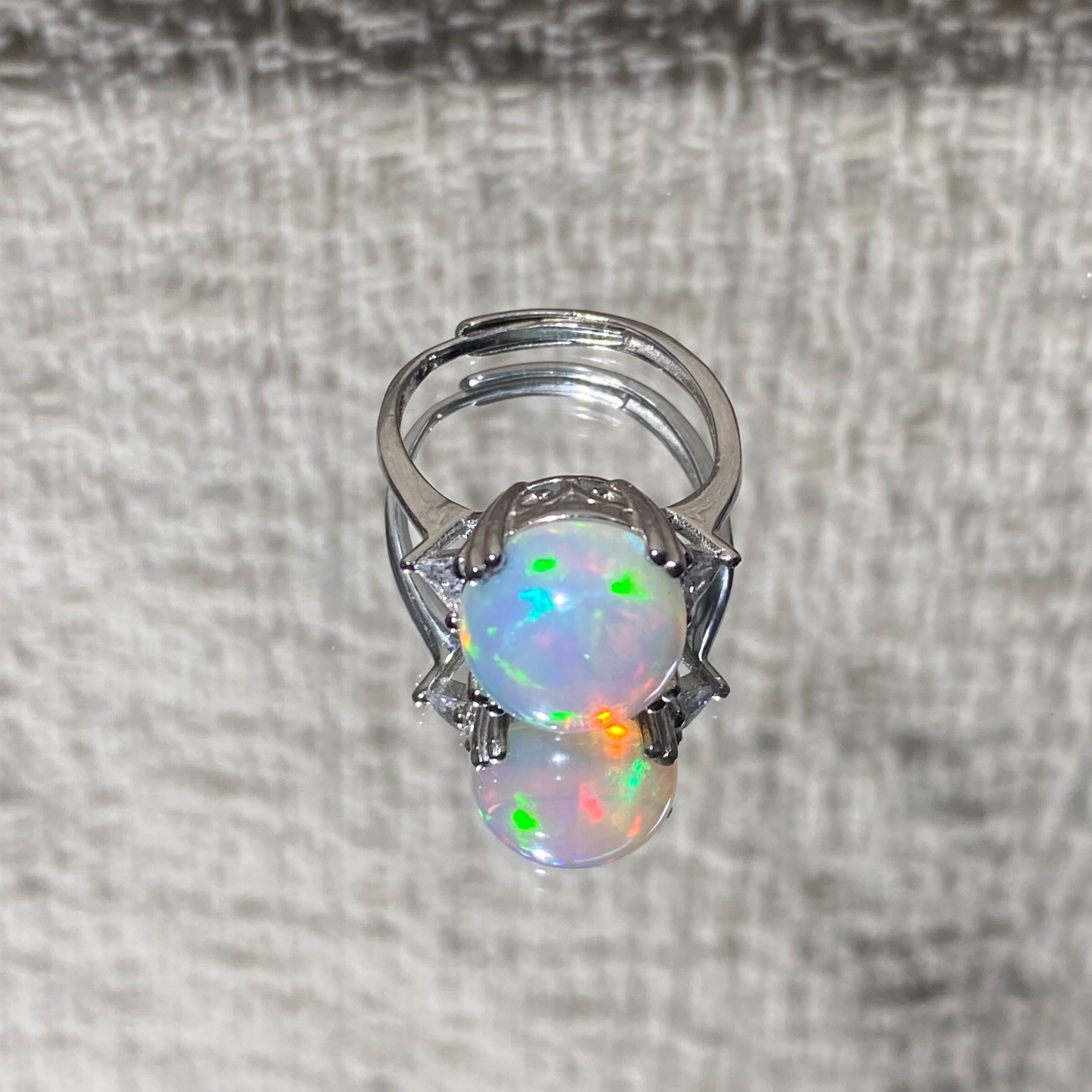 Natural Opal Adjustable S925 Ring