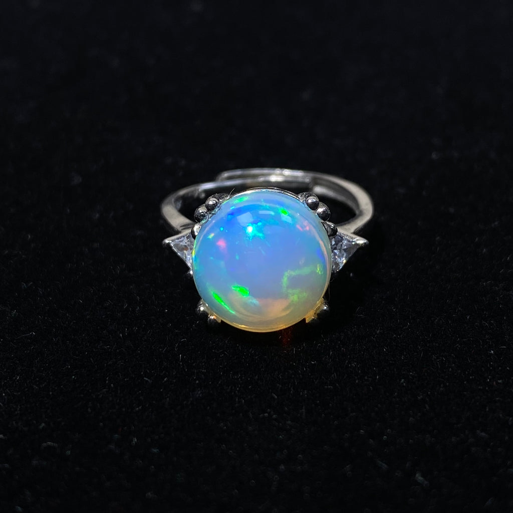 Natural Opal Adjustable S925 Ring