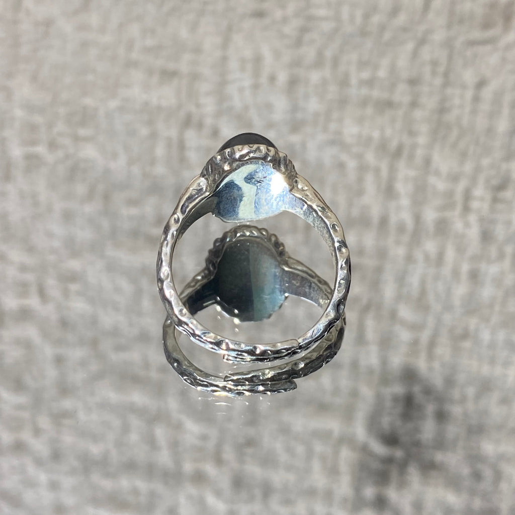 Natural Labradorite Oval S925 Adjustable Ring