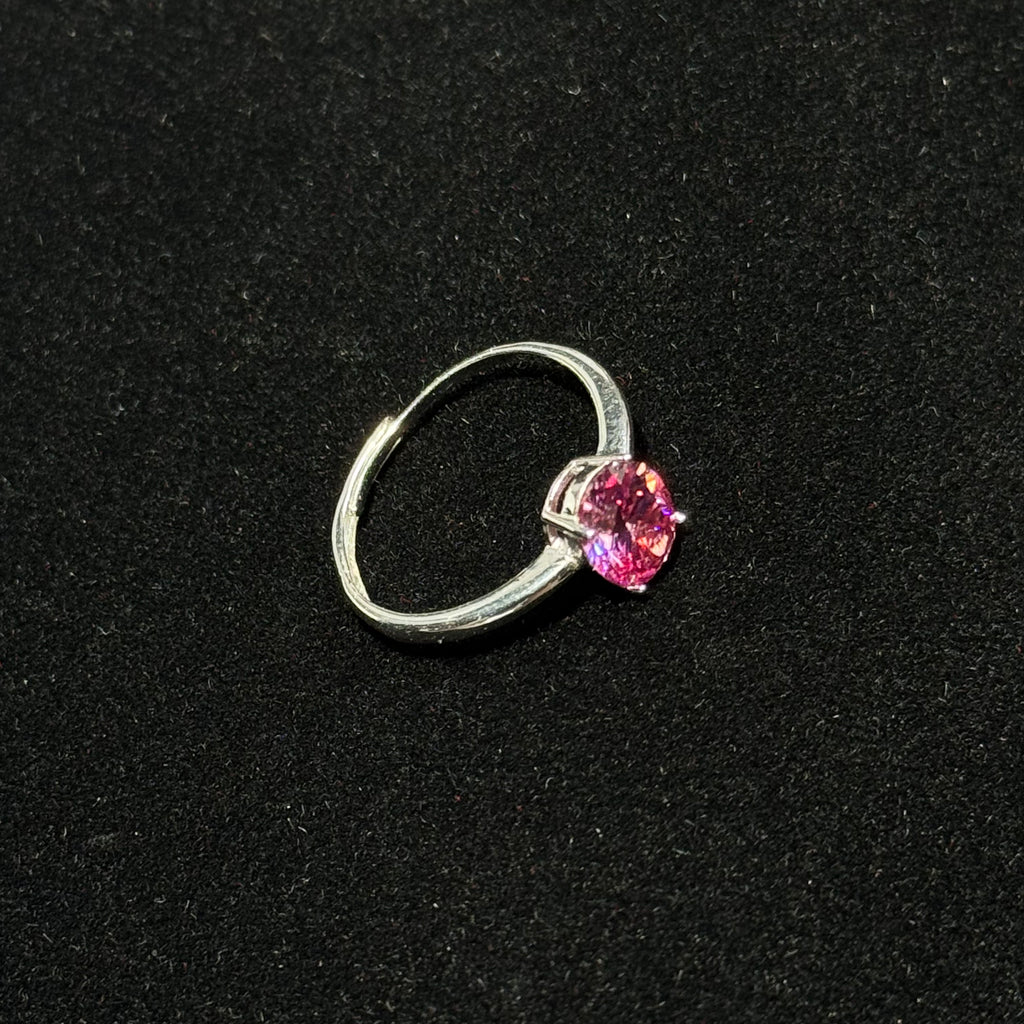 Minimalist Oval Pink Gemstone Solitaire Ring, Dainty Daily Jewelry