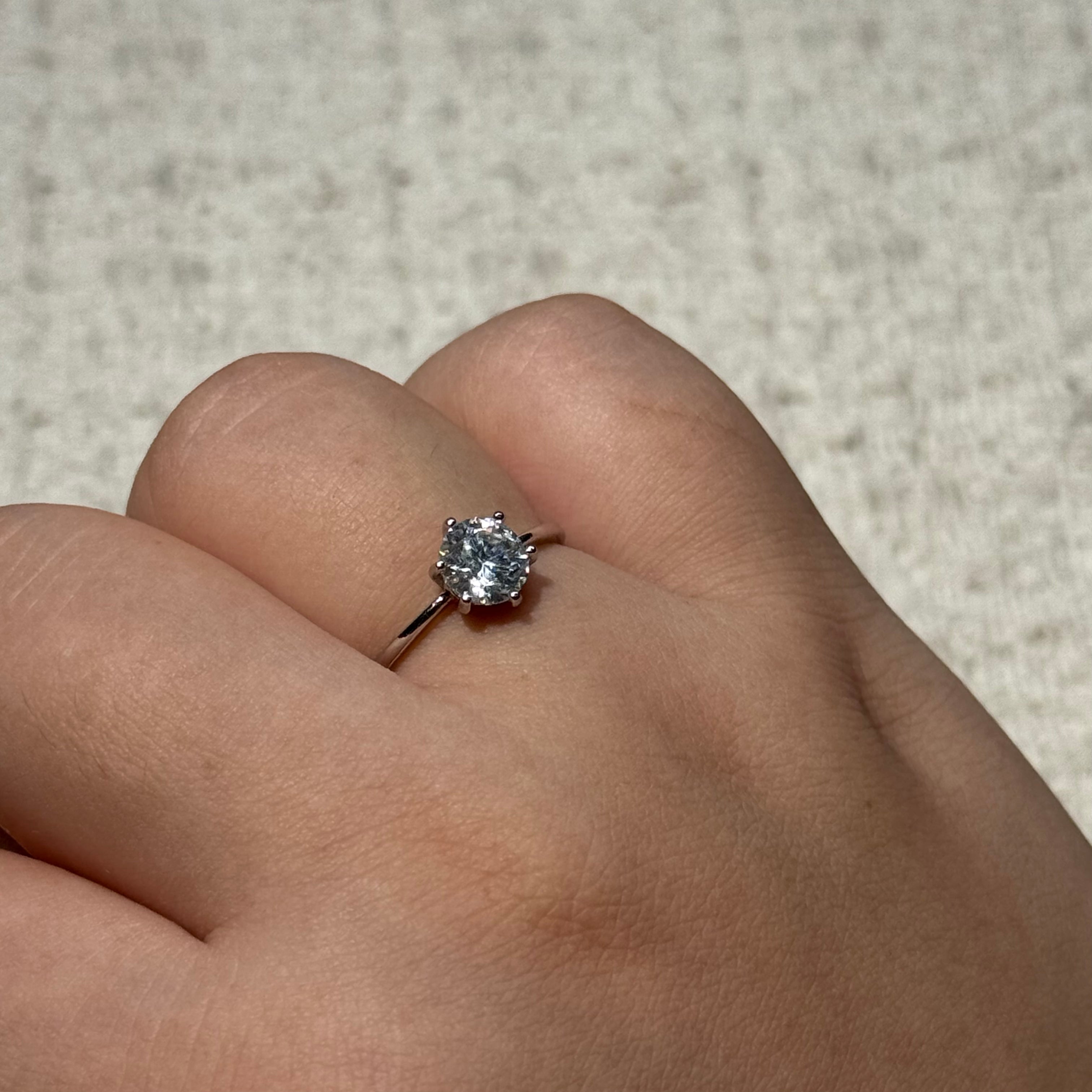 Classic 6-Prong Solitaire Crystal Ring