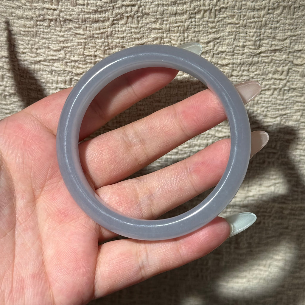 Natural Blue Ice Jade Bangle