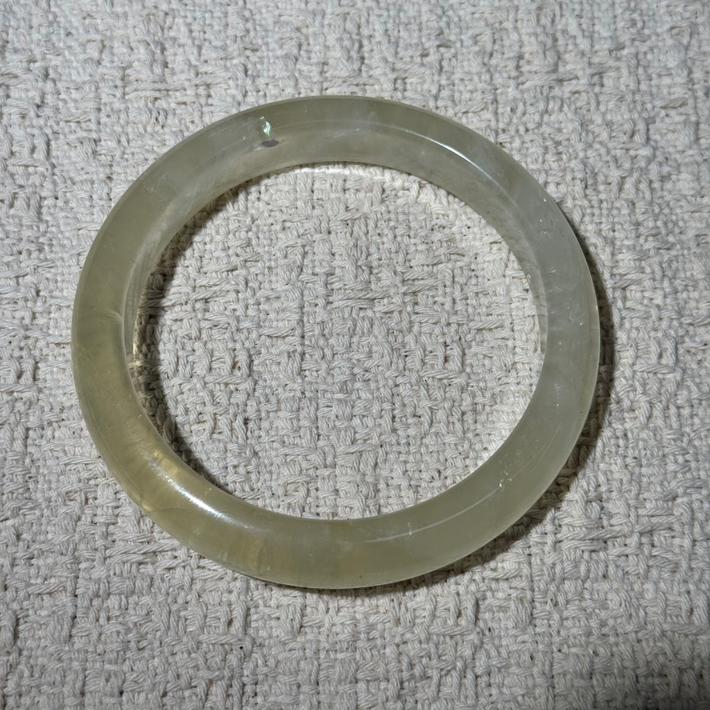 Natural Citrine Bangle Bracelet, Pale Yellow Clear Citrine Solid Bangle