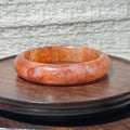 Natural Red Rutile Flower Agate Bangle