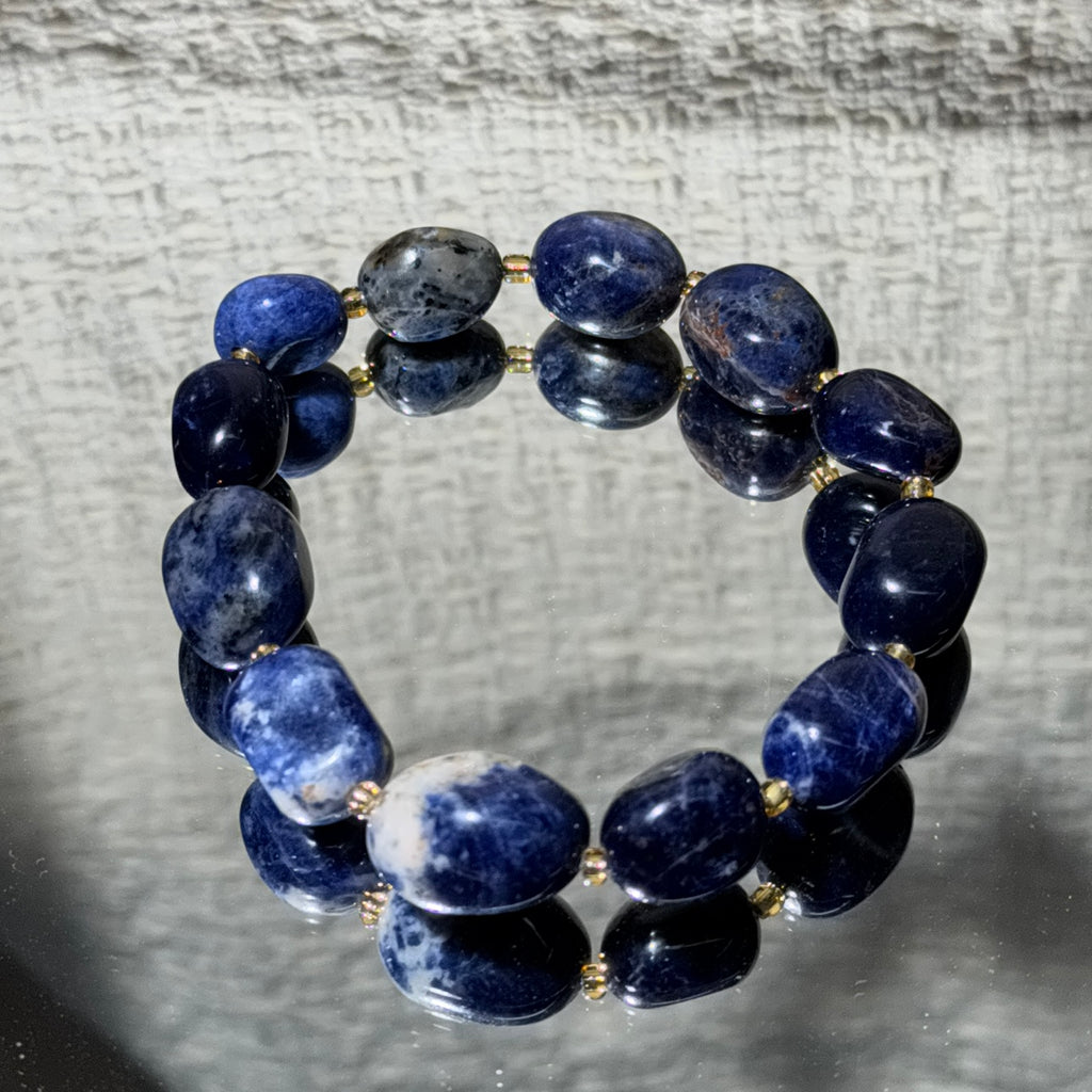 Natural Tumbled Sodalite Stretch Bracelet