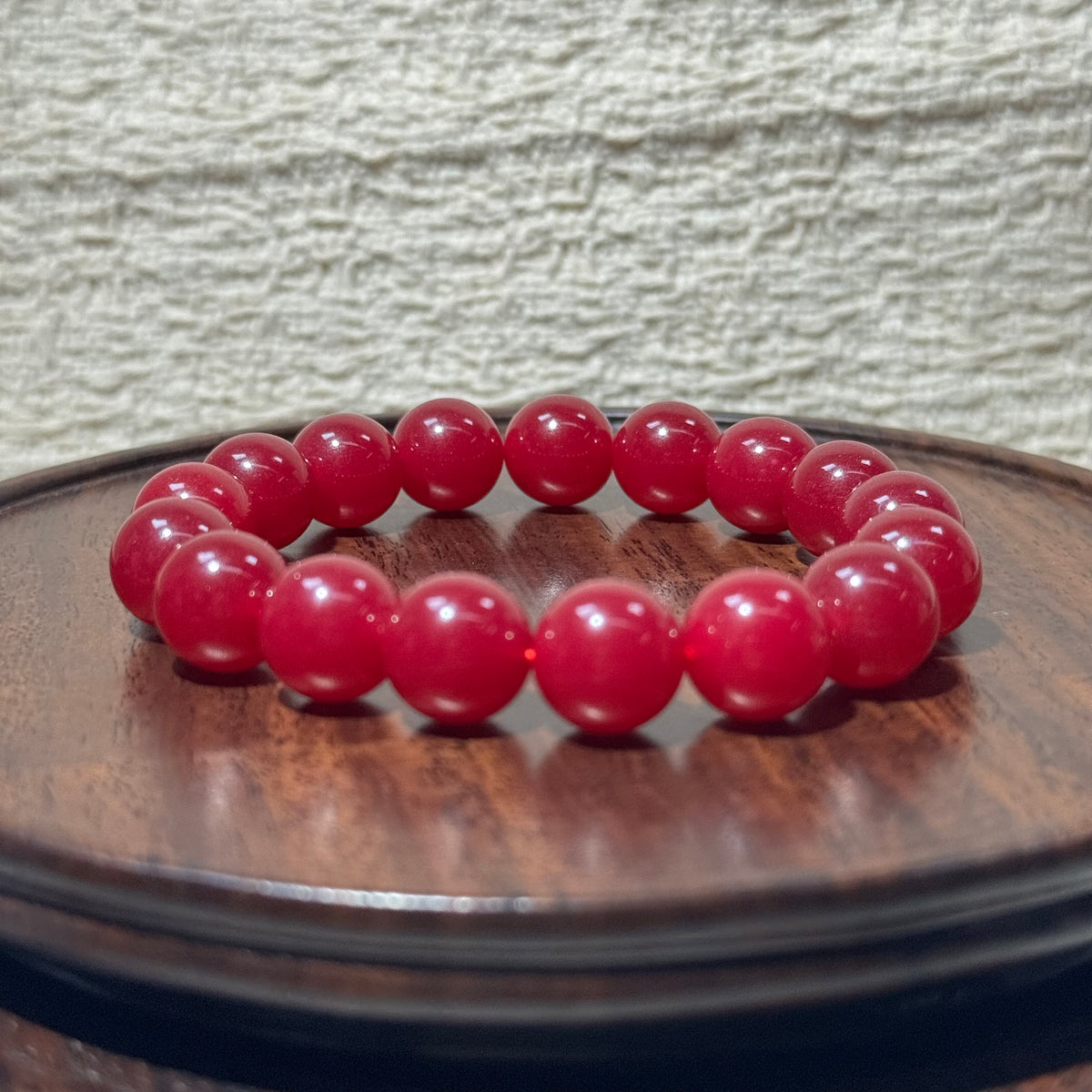 Ruby Stretch Bracelet, Rich Deep Red Round Bead Bracelet, Premium Healing Gemstone Crystal Jewelry