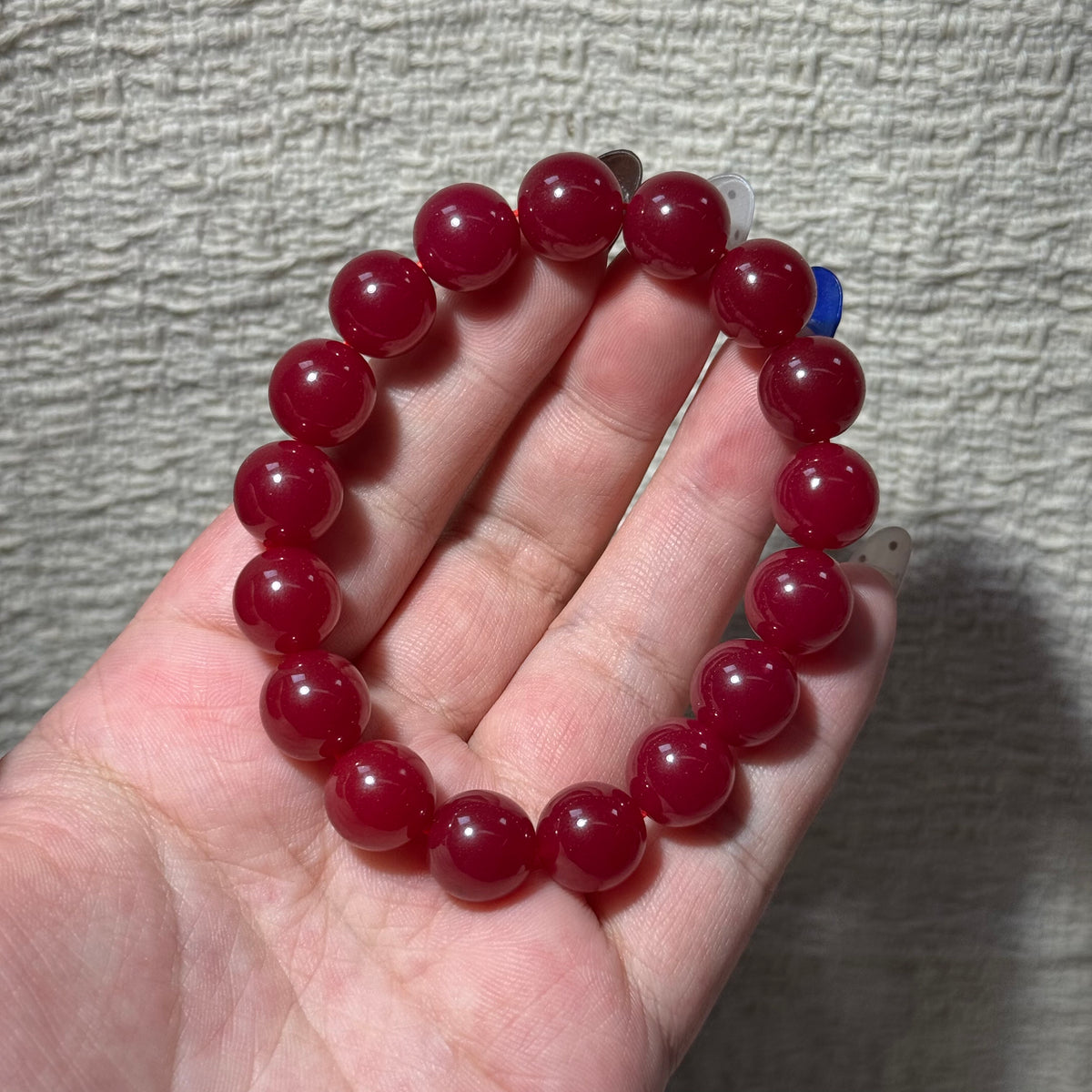 Ruby Stretch Bracelet, Rich Deep Red Round Bead Bracelet, Premium Healing Gemstone Crystal Jewelry