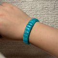 Natural Flat‑Carved Amazonite Stretch Bangle Bracelet