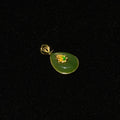 Natural Green Jasper Teardrop Gold‑Tone Pendant