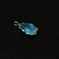 Natural Blue Aquamarine Free‑Form Faceted Silver‑Tone Pendant