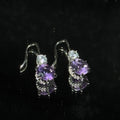 Natural Amethyst Dangle Drop Earrings
