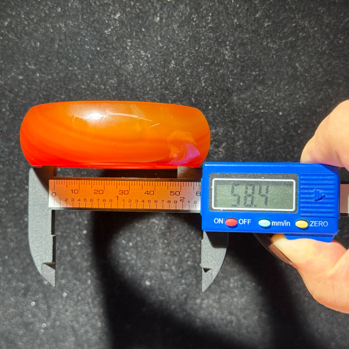 Natural Red Agate Bangle, Warm Orange‑Red Banded Agate Solid Bangle