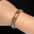 Natural Moss Agate Flat Bead Stretch Bracelet