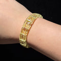 Natural Citrine Flat Bead Stretch Bracelet