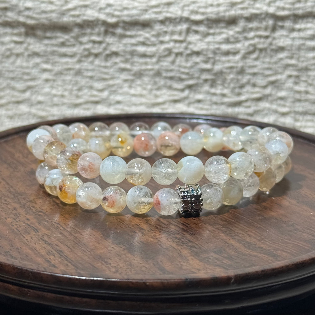 Natural Citrine Two‑Loop Stretch Bracelet