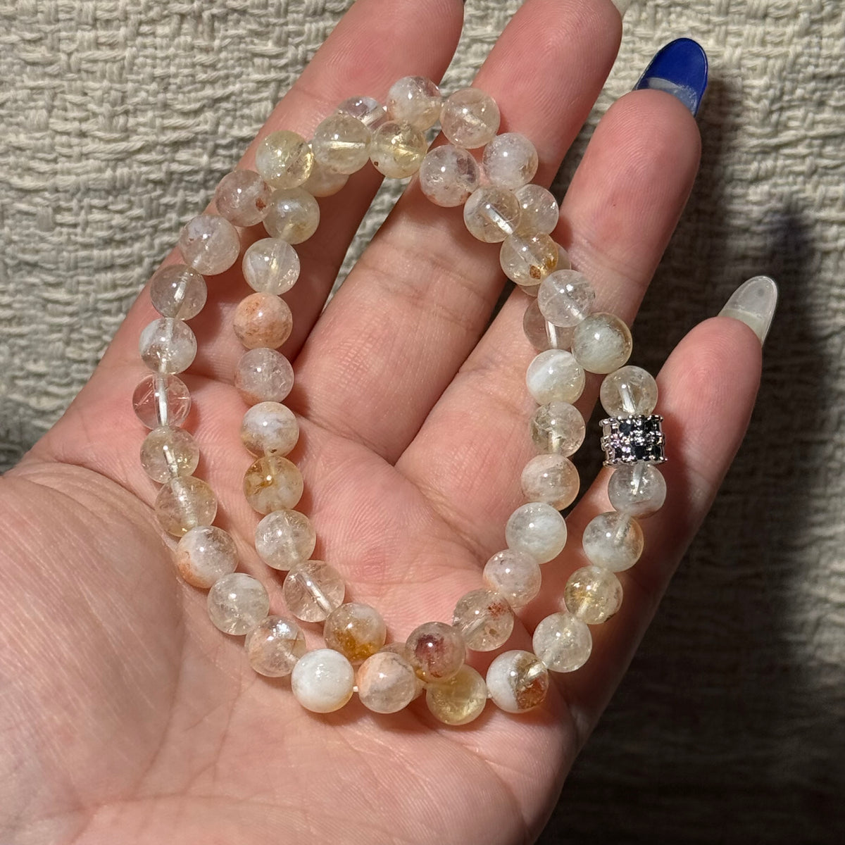 Natural Citrine Two‑Loop Stretch Bracelet
