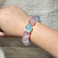 Natural Rose Quartz & Aquamarine Mix Stretch Bracelet