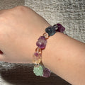 Natural Rainbow Fluorite Carved Pixiu Stretch Bracelet
