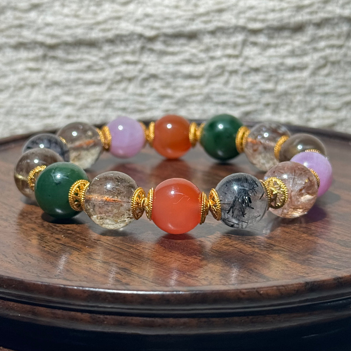 Natural Multi‑Gemstone Mixed Stretch Bracelet