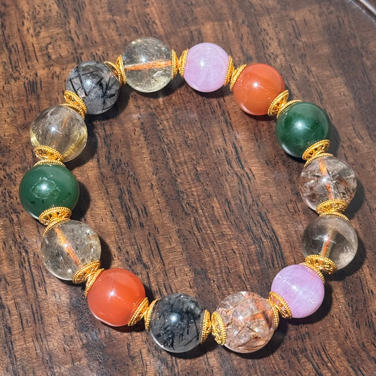 Natural Multi‑Gemstone Mixed Stretch Bracelet