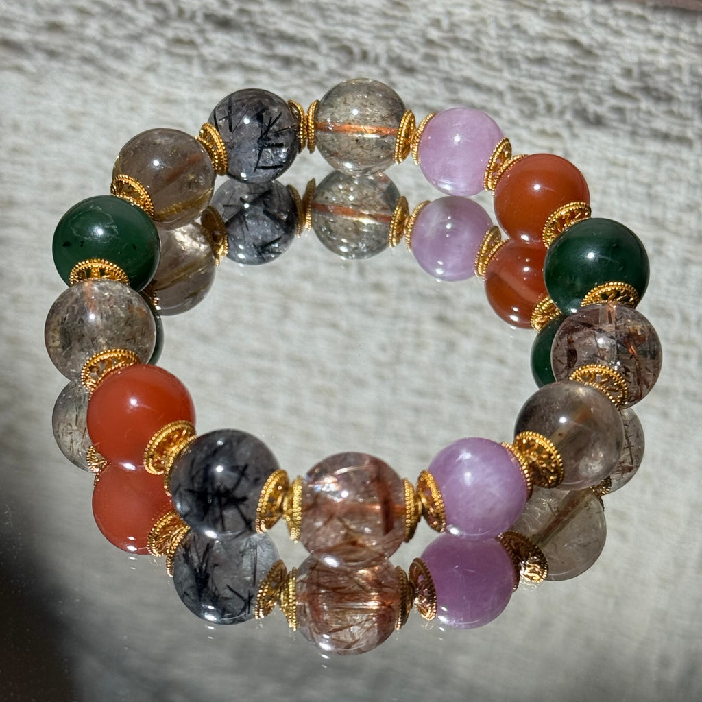 Natural Multi‑Gemstone Mixed Stretch Bracelet