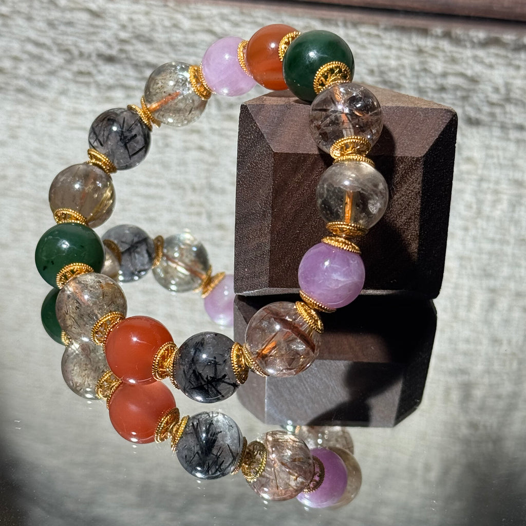 Natural Multi‑Gemstone Mixed Stretch Bracelet