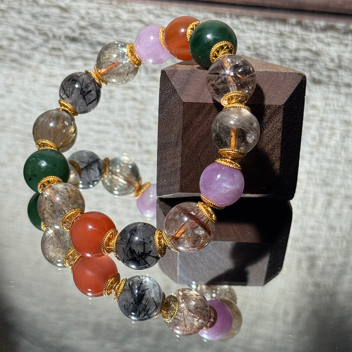 Natural Multi‑Gemstone Mixed Stretch Bracelet