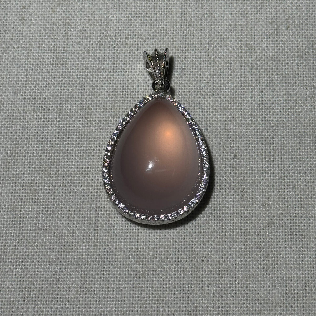 Natural Rose Quartz Teardrop Pendant