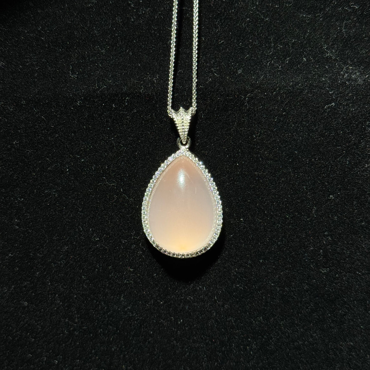 Natural Rose Quartz Teardrop Pendant
