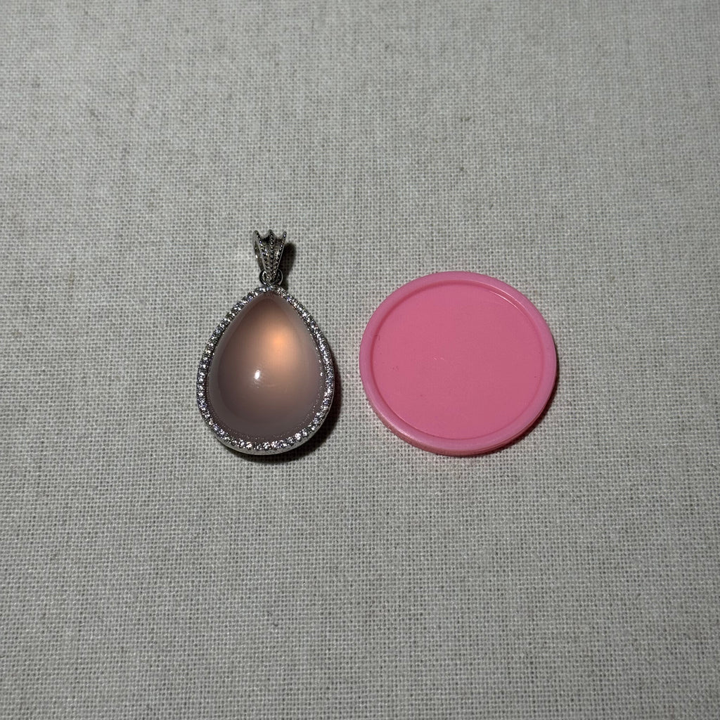 Natural Rose Quartz Teardrop Pendant