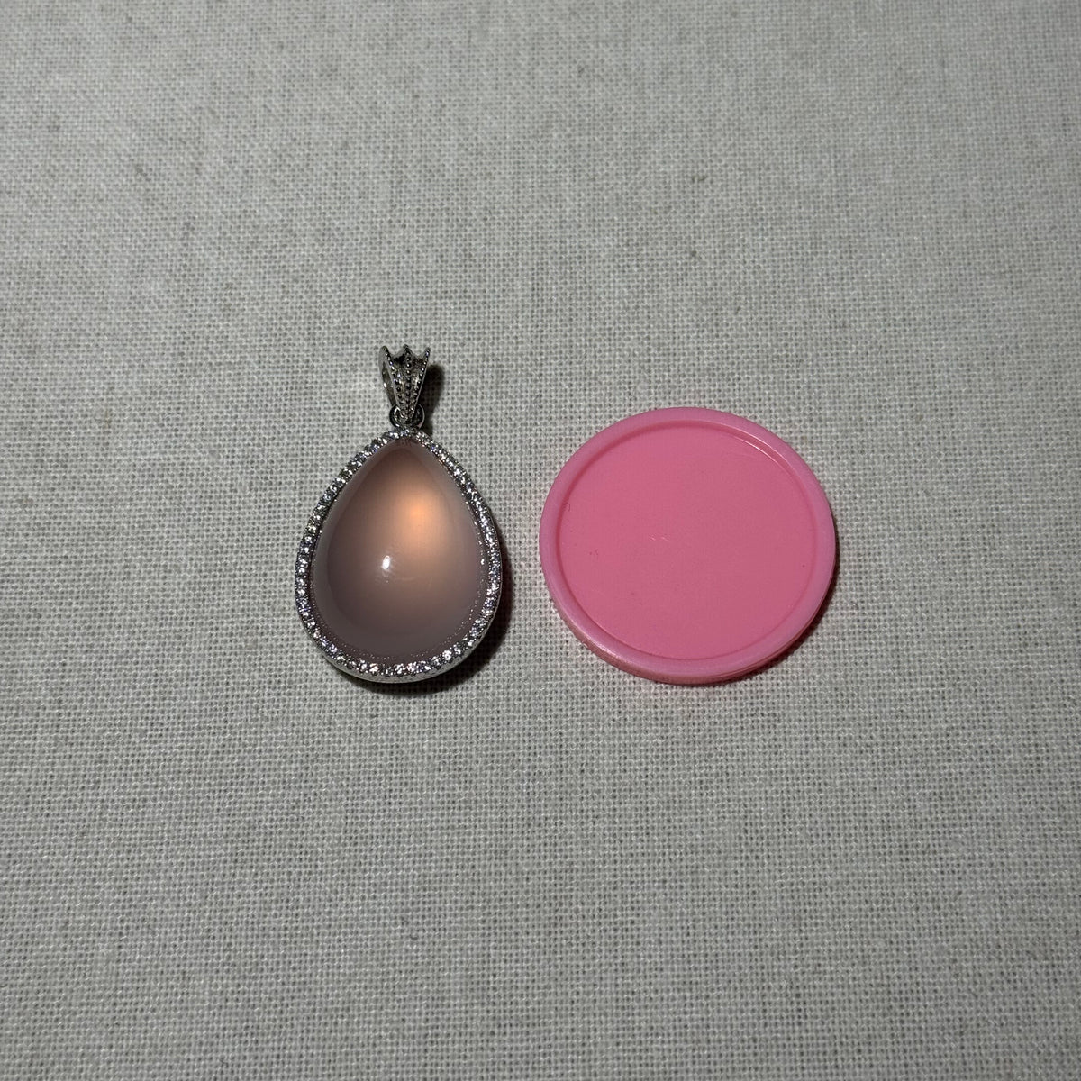 Natural Rose Quartz Teardrop Pendant
