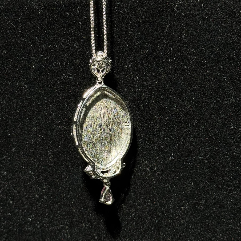 Natural Rose Quartz Oval Vintage Pendant