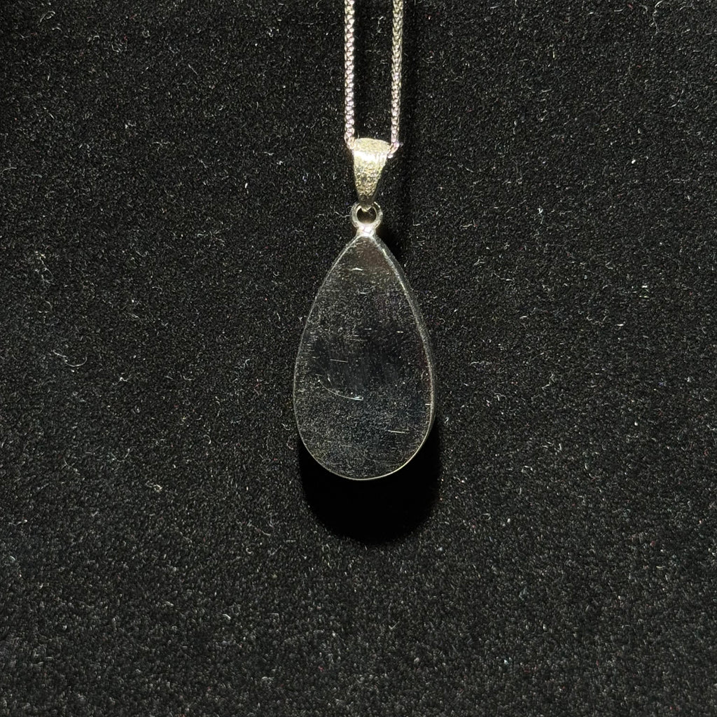 Natural Rose Quartz Teardrop Bezel‑Set Pendant