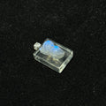 Natural Moonstone Hand‑Carved Angel Square Bezel‑Set Pendant
