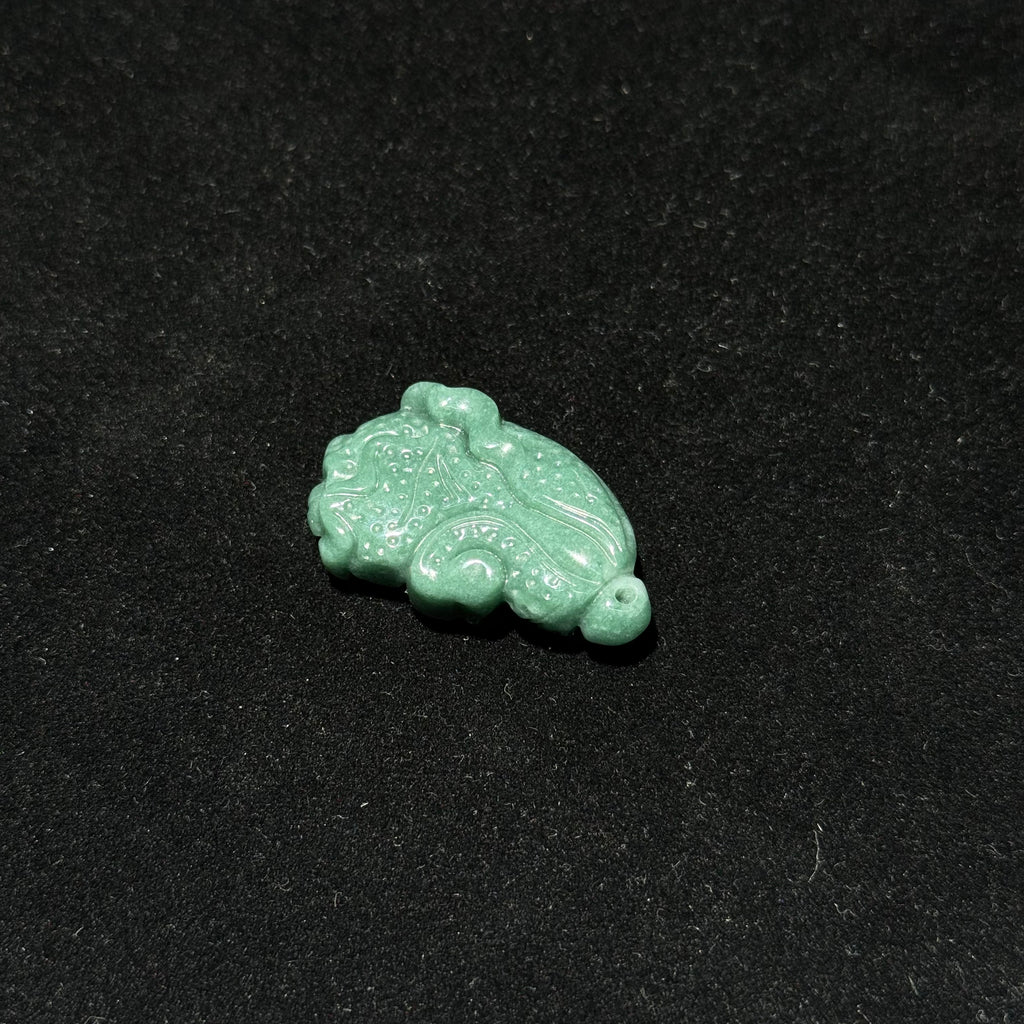 Natural Jadeite Hand‑Carved Cabbage Pendant