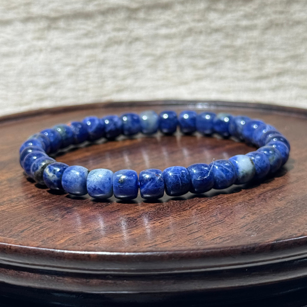 Sodalite Flat Disc Stretch Bracelet