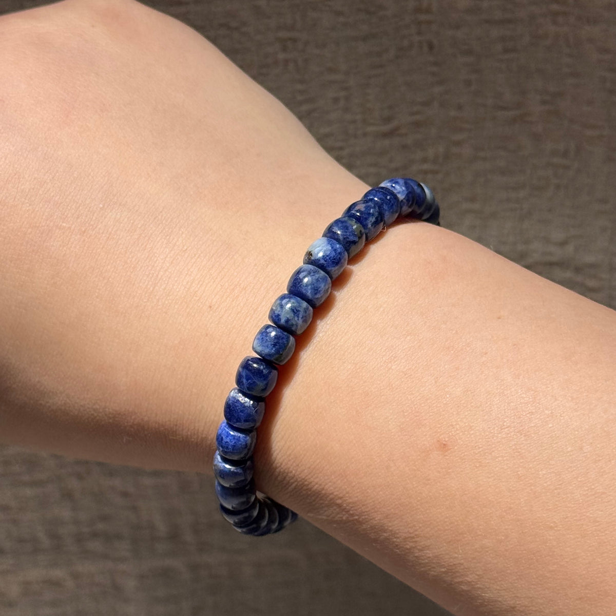 Sodalite Flat Disc Stretch Bracelet