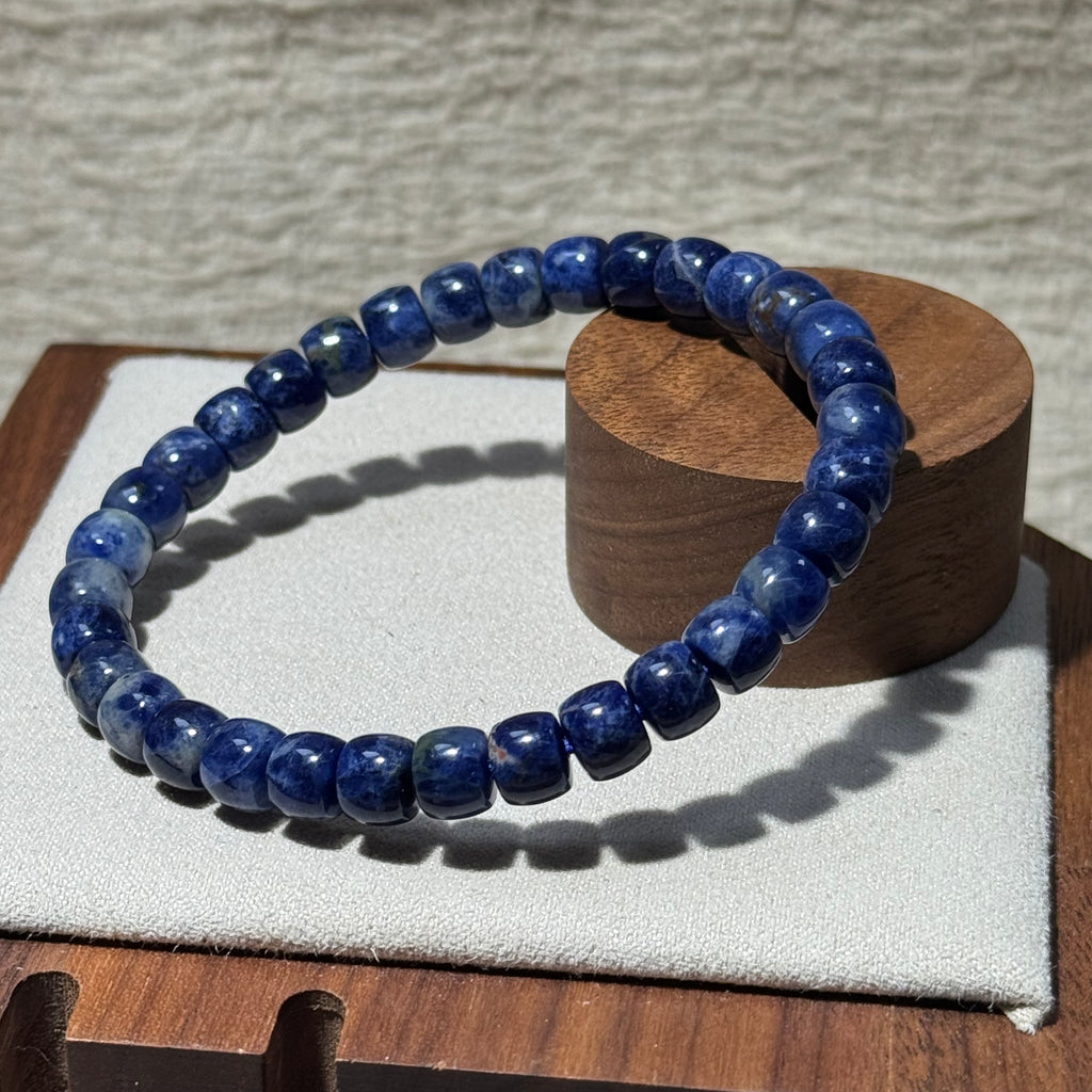Sodalite Flat Disc Stretch Bracelet
