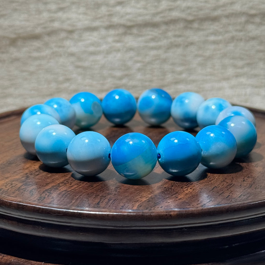 Dyed Agate Round Bead Stretch Bracelet