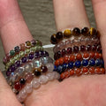 Hand‑Wrapped Silver‑Tone Copper Beaded Stacking Ring