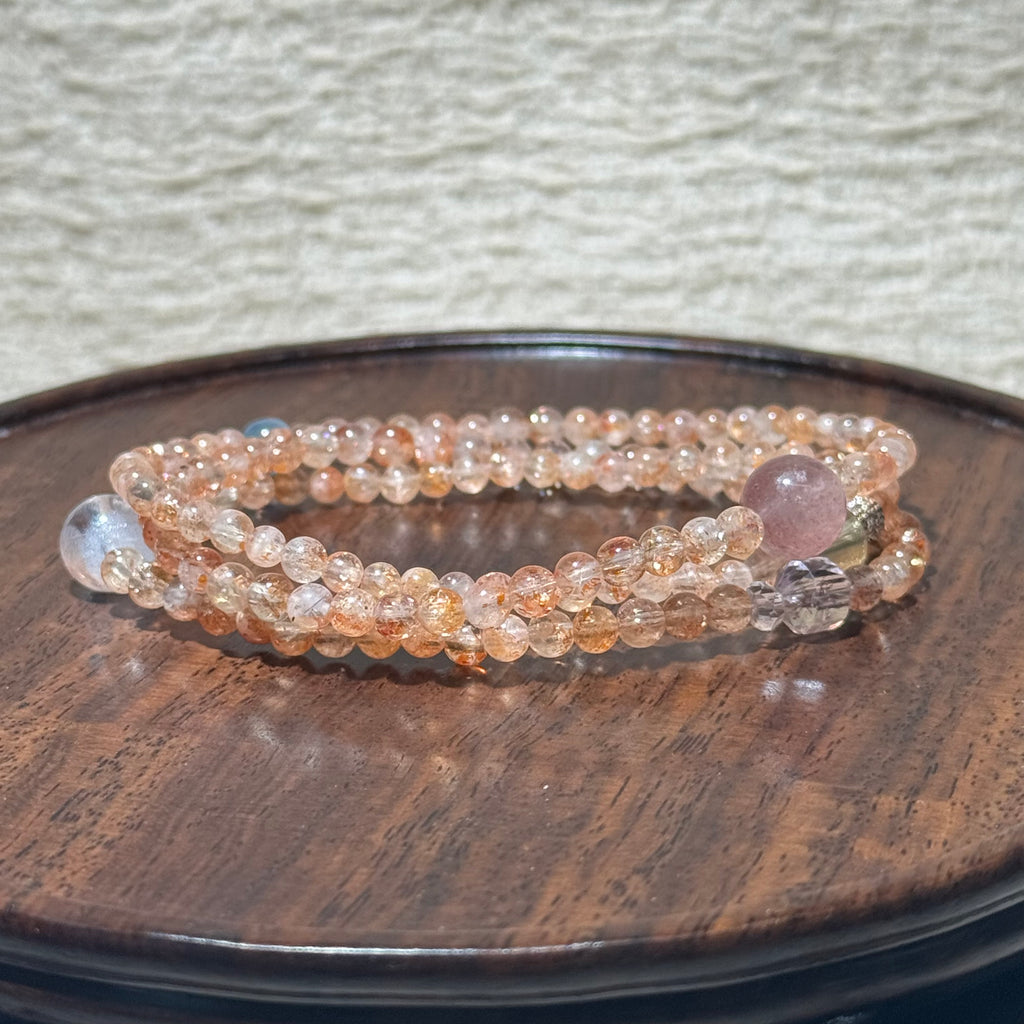 Sunstone Multi‑Loop Stretch Bracelet